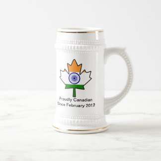 Caneca de cerveja indiana da folha de bordo da