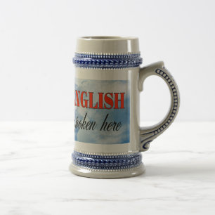 Caneca De Cerveja Inglês falado aqui terra nublada