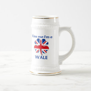 Caneca De Cerveja Ingleses personalizados beijam-me que eu sou Wale