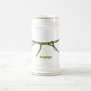 Caneca De Cerveja Insetos verdes e bonitos com desenhos animados ros