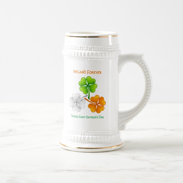 Caneca De Cerveja Ireland Forever Lucky Shamrock (Direita)
