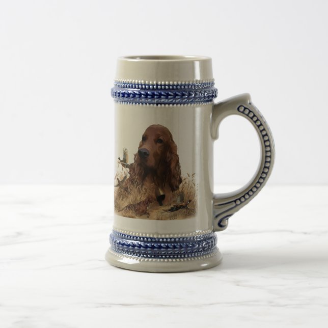 Caneca De Cerveja Irish Setter Hunting Pheasant ,Art (Direita)
