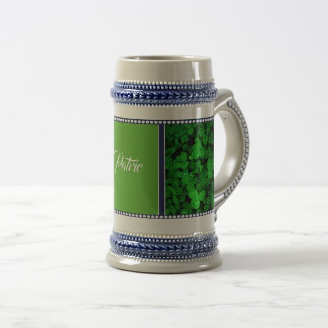 Caneca De Cerveja Irlanda, irlandês, shamrock, 4 trevo foliar, acres (Frente Esquerda)