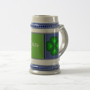 Caneca De Cerveja Irlanda, irlandês, shamrock, 4 trevo foliar, acres