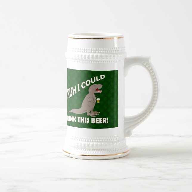 Caneca De Cerveja Irlandês eu poderia beber esta cerveja, T-Rex (Direita)