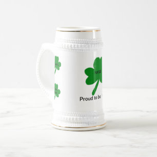Caneca De Cerveja Irlandês Shamrock Sayings Personaliza seu nome fam