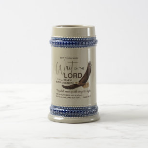 Caneca De Cerveja Isaiah 40:31 Aqueles que Esperam na Escritura do S