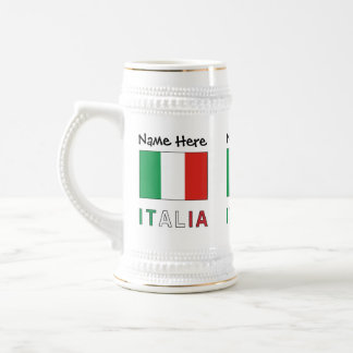Caneca De Cerveja Itália e Bandeira Italiana Personalizada 