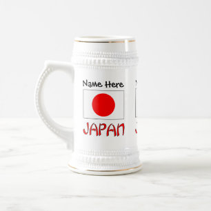 Caneca De Cerveja Japão e Sinalizador japonês com seu nome