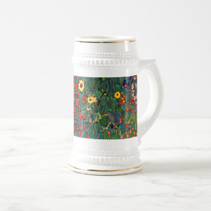 Caneca De Cerveja Jardim Flor Gustav Klimt