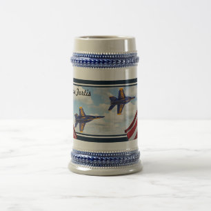 Caneca De Cerveja Jato Militar marinho Combatente Anjos Super-Herói