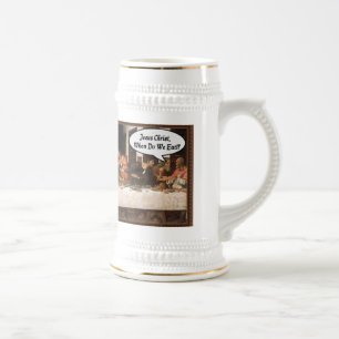 Caneca De Cerveja Jesus Cristo Quando Comemos? - Última Ceia Engraça