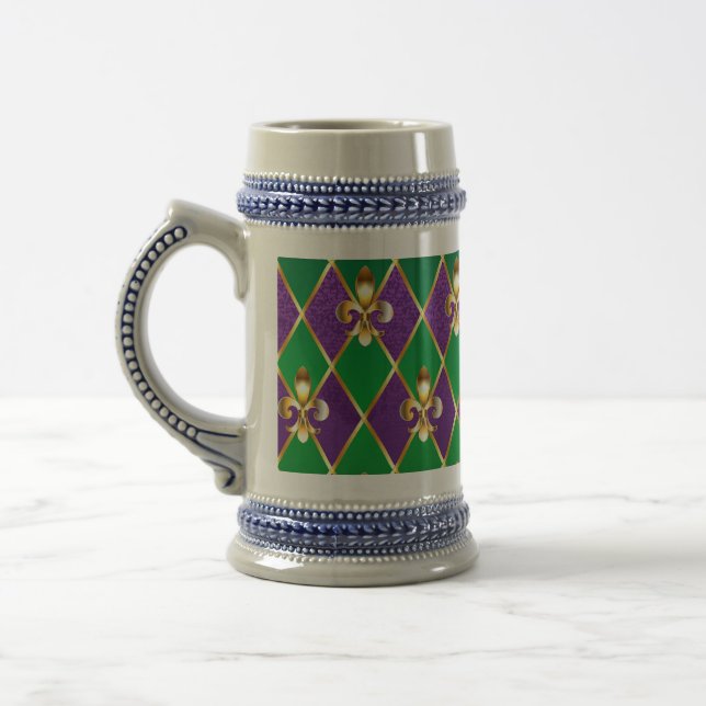 Caneca De Cerveja Jewelry Background Mardi Gras (Esquerda)