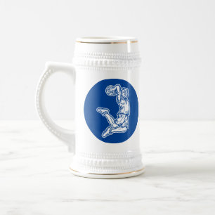 Caneca De Cerveja Jogador de Basquete Fazendo Design Luz de Slam Dun