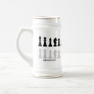 Caneca De Cerveja Jogo de Peça de Xadrez Moderno Personalizado
