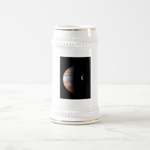 Caneca De Cerveja Júpiter Planeta Gigante Gasoso & Io Lua Galileana