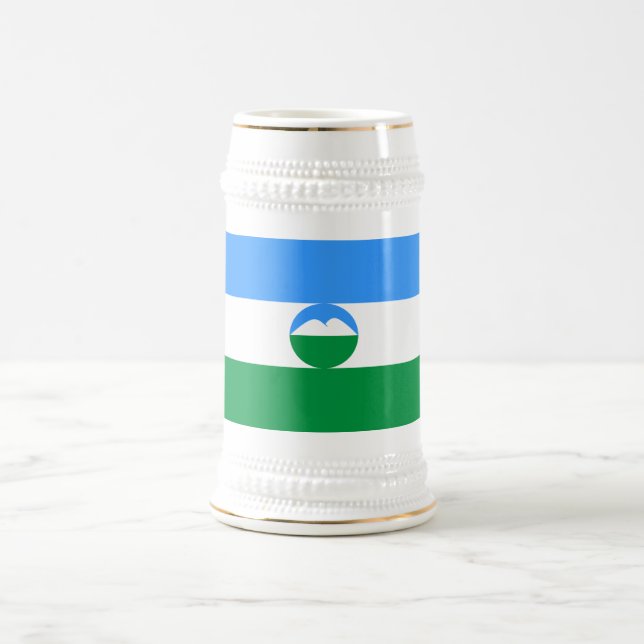 Caneca De Cerveja Kabardino Balkaria Flag (Centro)