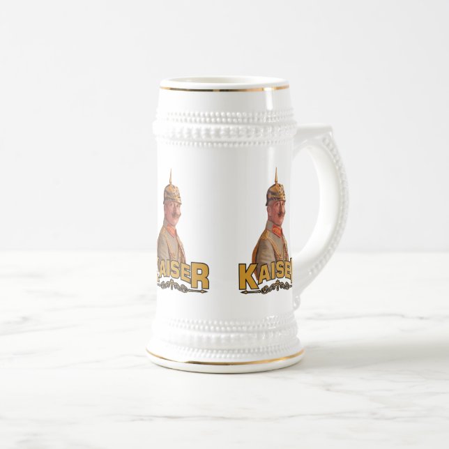 Caneca de cerveja Kaiser Wilhelm II (Frente Esquerda)