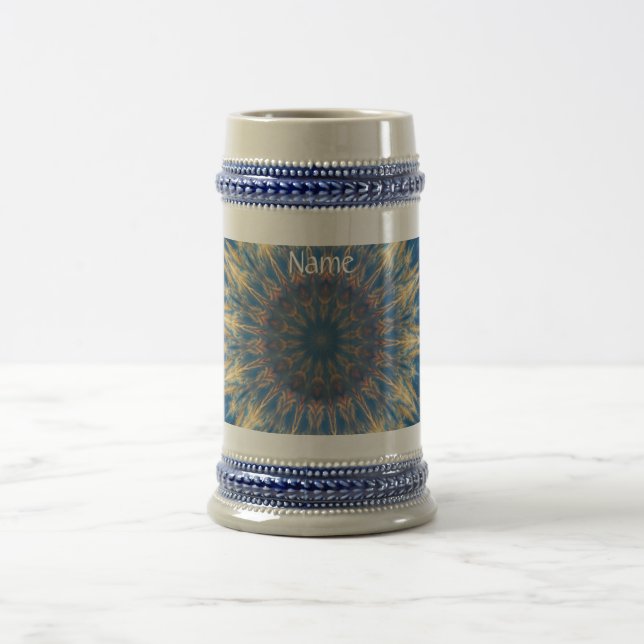 Caneca De Cerveja Kaleidoscópio Blue Chakra Thunder_Cove (Centro)