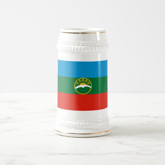 Caneca De Cerveja Karachay Cherkessia Flag (Centro)
