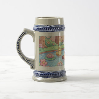 Caneca De Cerveja Kawaii capy in a pond