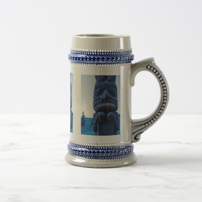 Caneca De Cerveja Krog Rico da Cena de Inverno de Totem do Alasca (Direita)