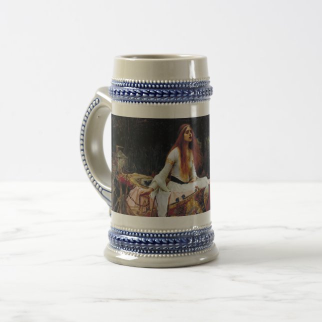 Caneca De Cerveja Lady Of Shallot Boat Waterhouse Art 16oz Beer Mug (Frente Esquerda)
