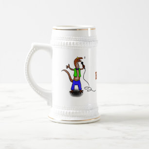 Caneca De Cerveja Lagarto engraçado cantando com desenho de microfon