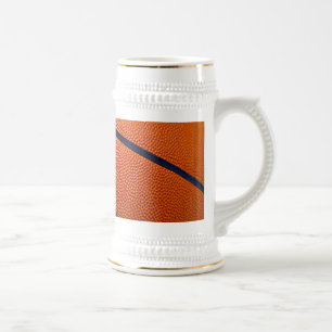 Caneca De Cerveja Laranja e Basquete Negro