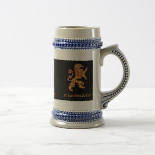 Caneca De Cerveja Leão Dourado medieval no preto