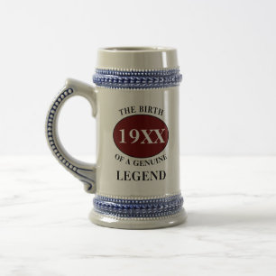 Caneca De Cerveja Legenda de Aniversário Monograma Qualquer Nome de 