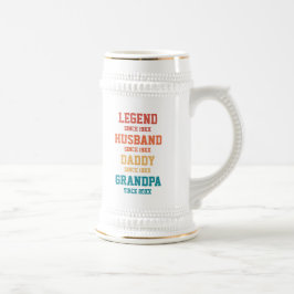 Caneca De Cerveja Legenda Retro Personalizada Avô Pai Marido
