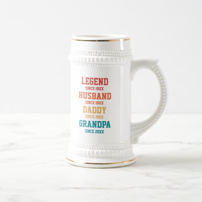 Caneca De Cerveja Legenda Retro Personalizada Avô Pai Marido (Direita)