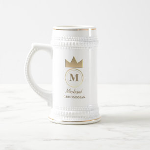 Caneca De Cerveja Lembrança Clássica com Monograma para Padrinho