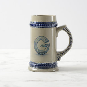 Caneca De Cerveja Letra G Abstrata Minimalista