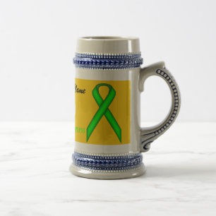 Caneca De Cerveja Lime Green Standard Ribbon Tmpl by Kenneth Yoncich