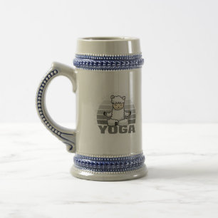 Caneca De Cerveja Linda lama engraçada fazendo ioga. poses engraçada