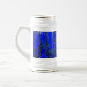 Caneca De Cerveja Lírios de água monet e ramificações de salgueiro