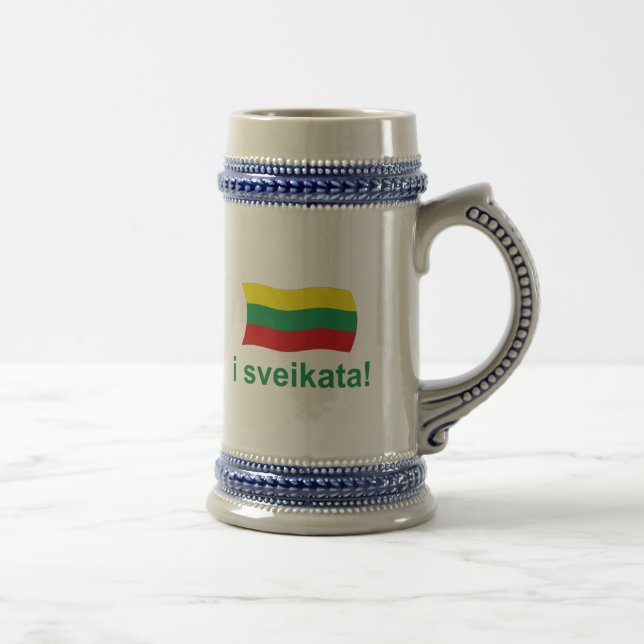 Caneca De Cerveja Lithuanian mim sveikata! (Elogios!) (Direita)