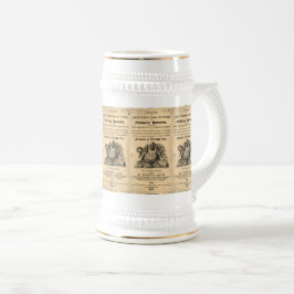 Caneca De Cerveja Livro dos venenos culinários 1820 crânio antigo