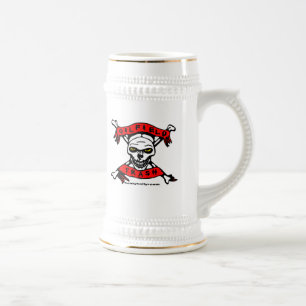 Caneca De Cerveja Lixo do campo petrolífero, crânio & ossos da cru