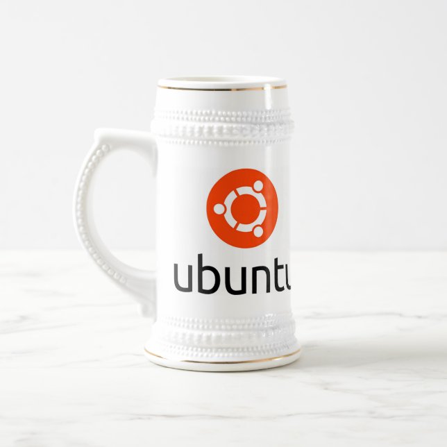 Caneca De Cerveja Logotipo de Ubuntu Linux (Esquerda)