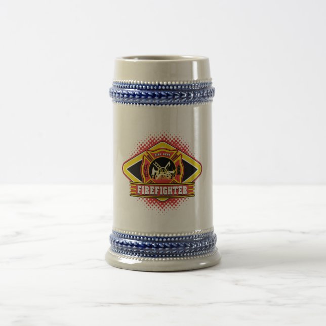 Caneca De Cerveja Logotipo do sapador-bombeiro (Centro)