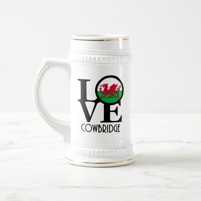Caneca De Cerveja LOVE Cowbridge Wales (Esquerda)