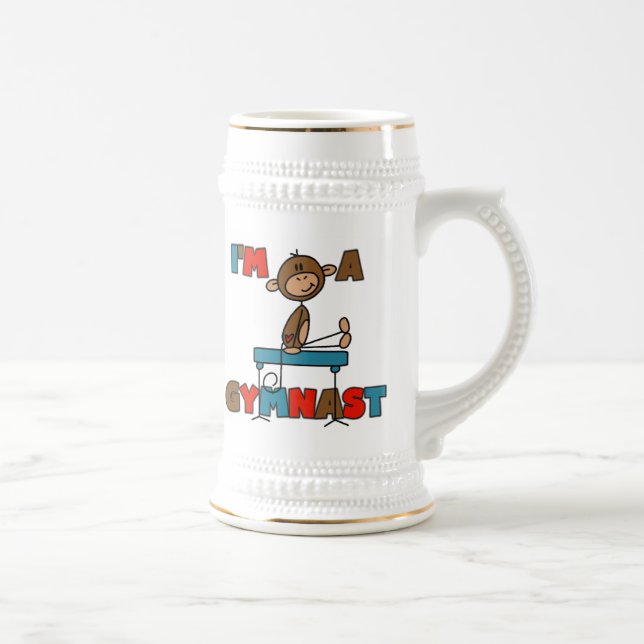Caneca De Cerveja Macaco Eu sou um Ginasta (Direita)