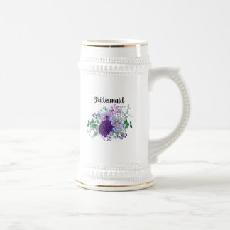 Caneca De Cerveja Madrinha de casamento Bridesmaid Chamada Floral Pe