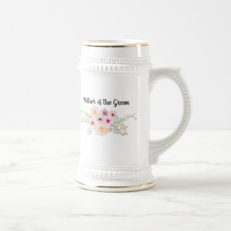 Caneca De Cerveja MÃE Floral De Watercolor do Partido Bridal do GROO