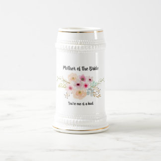 Caneca De Cerveja MÃE FLORÍFICA DE Watercolor do BRIDE Bridal Party