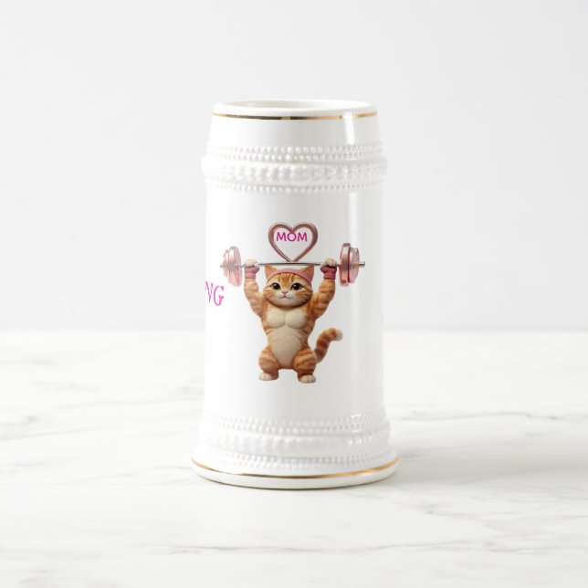 Caneca de Cerveja Mãe Gata de Academia Forte – Pre (Centro)