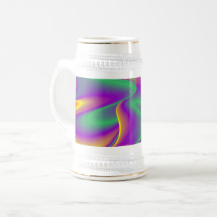 Caneca De Cerveja Magia das cores, Abstrato 3D Rainbowart